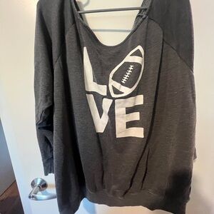 Torrid Charcoal Gray Love Football Sweater